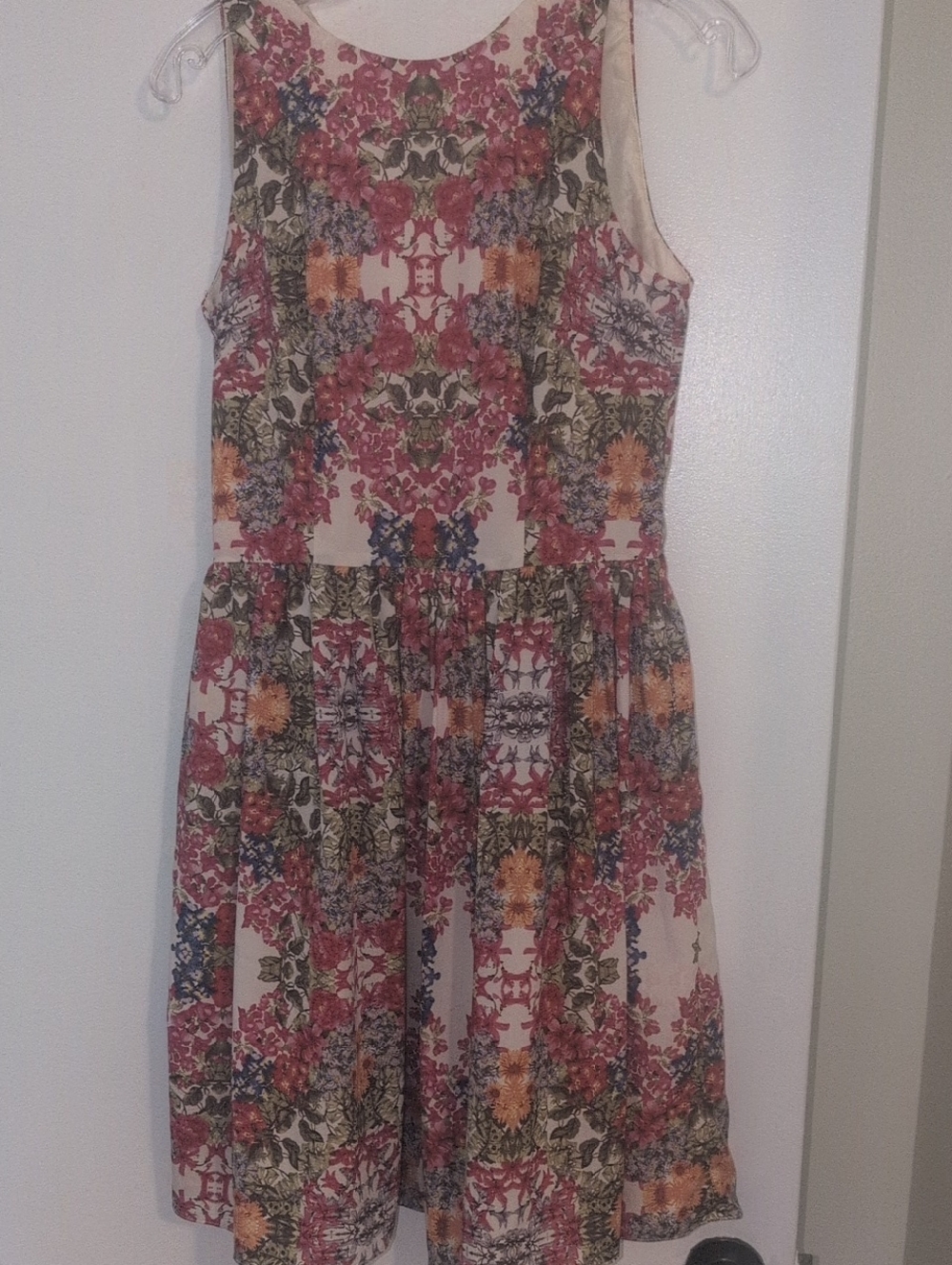 Maggy London Floral Midi Dress in Pink, Orange, Green, Blue